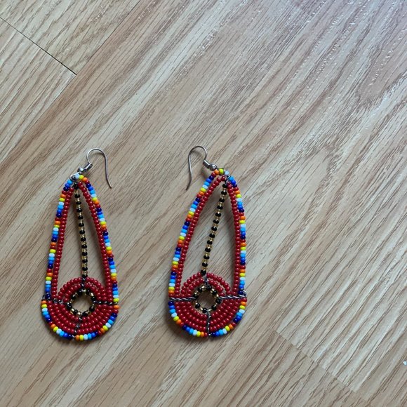 Ankara Beaded Earrings - Picture 11 of 16